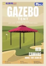 Aiko Gazebo Tent 3X3m With Semi-Automatic Black Hex Frame (Blue / Red Canvas) | Model: TENT-3X3M-H / TENT-3X3M-HD - Image 3