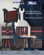 Aiko Tool Trolley with 258pcs Tool Set #JM-24 | Model: TB-JM-24+258PCS - Image 3