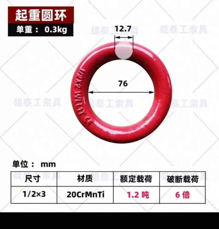Master Ring 1/2" (Round) 1.2Ton ID:75mm | Model: MR1- - Image 5