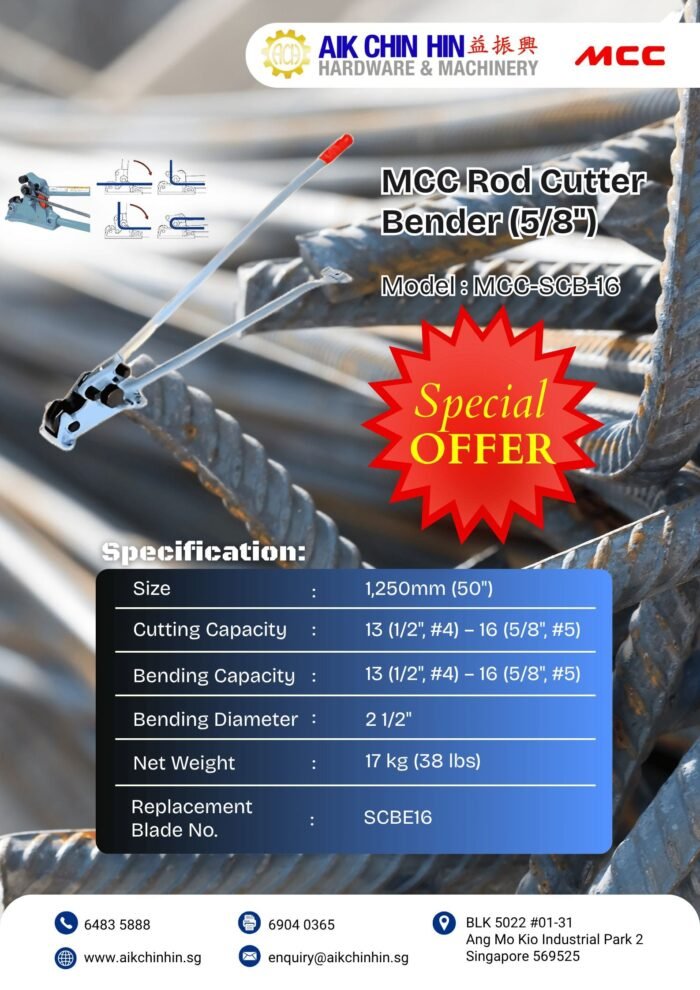 MCC Rod Cutter Bender (5/8")  | Model : MCC-SCB-16 - Image 2