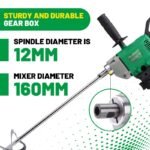 NEWBEAT 1020W Electric Cement Paint Mixer 160MM | Model : NBT-EM-160A - Image 6
