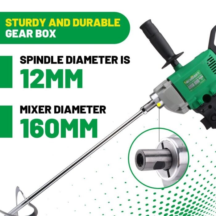 NEWBEAT 1020W Electric Cement Paint Mixer 160MM | Model : NBT-EM-160A - Image 6