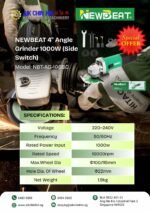 NEWBEAT 4" Angle Grinder 1000W (Side Switch) | Model : NBT-AG-100BC - Image 2
