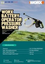 WORX Battery Operator Pressure Washer WU633.9 20V 4.0AH 6M Hose | Mode: HPW-WU633-20V - Image 2