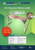 XG 2 Step Alum Platform Ladder (Height Adjustable Type) | Model : L-XG118S - Image 2